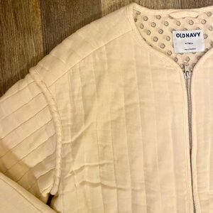 Tall Old Navy Quilted Zip-Up Bomber Jacket, Free People inspired, size Medium